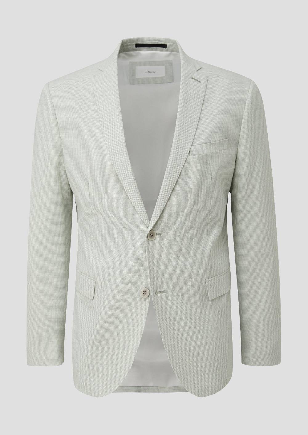 S.Oliver S.O PURE: Anzugsakko Aus Leinenmix Mit Hahnentritt-Muster