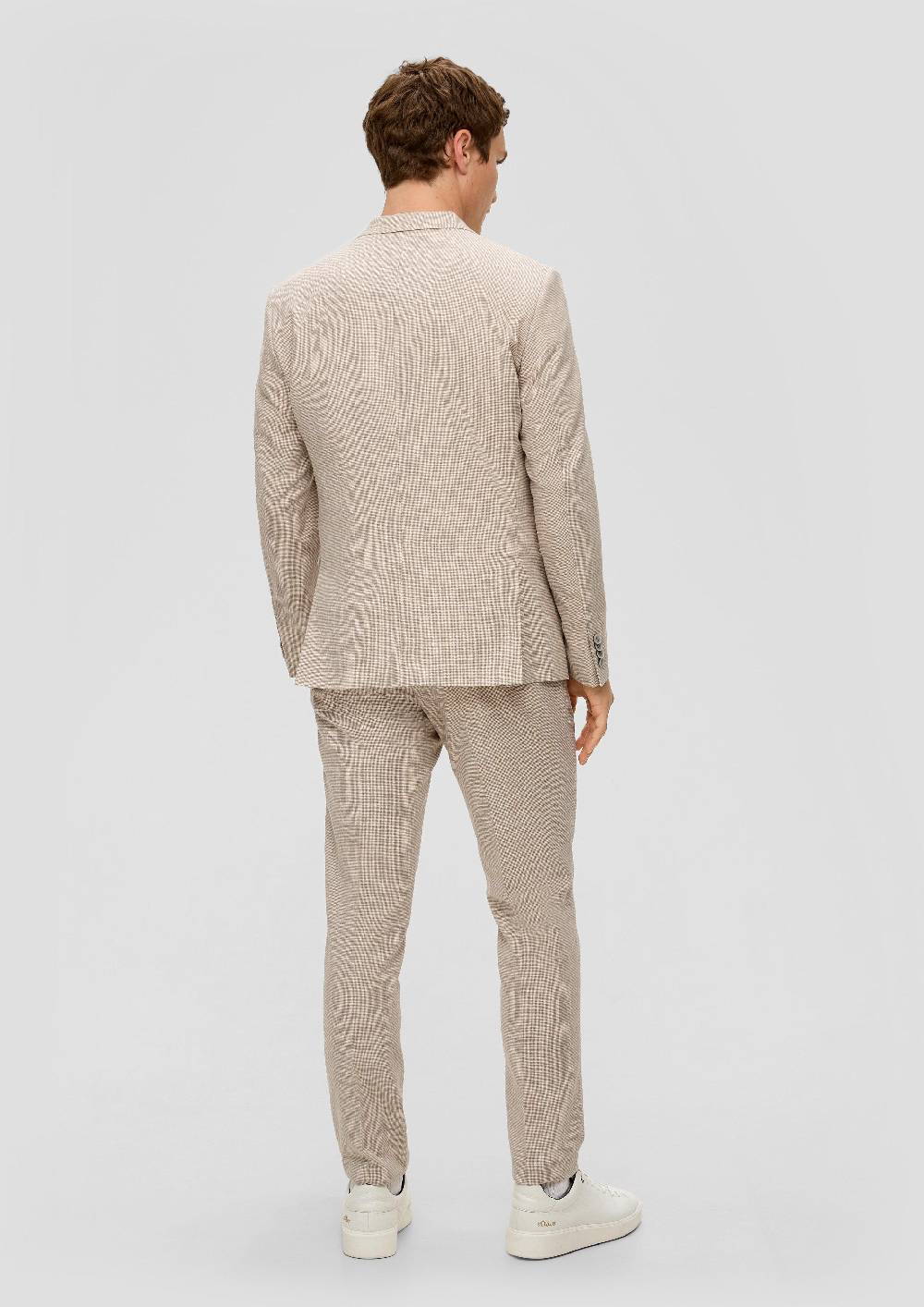 S.Oliver S.O PURE: Anzugsakko Aus Leinenmix Mit Hahnentritt-Muster