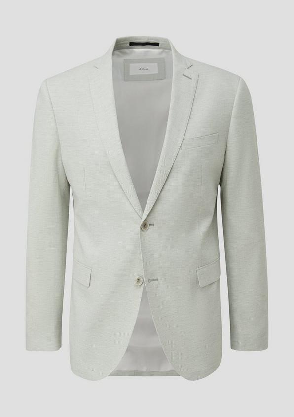 s.Oliver s.O PURE: Anzugsakko aus Leinenmix mit Hahnentritt-Muster