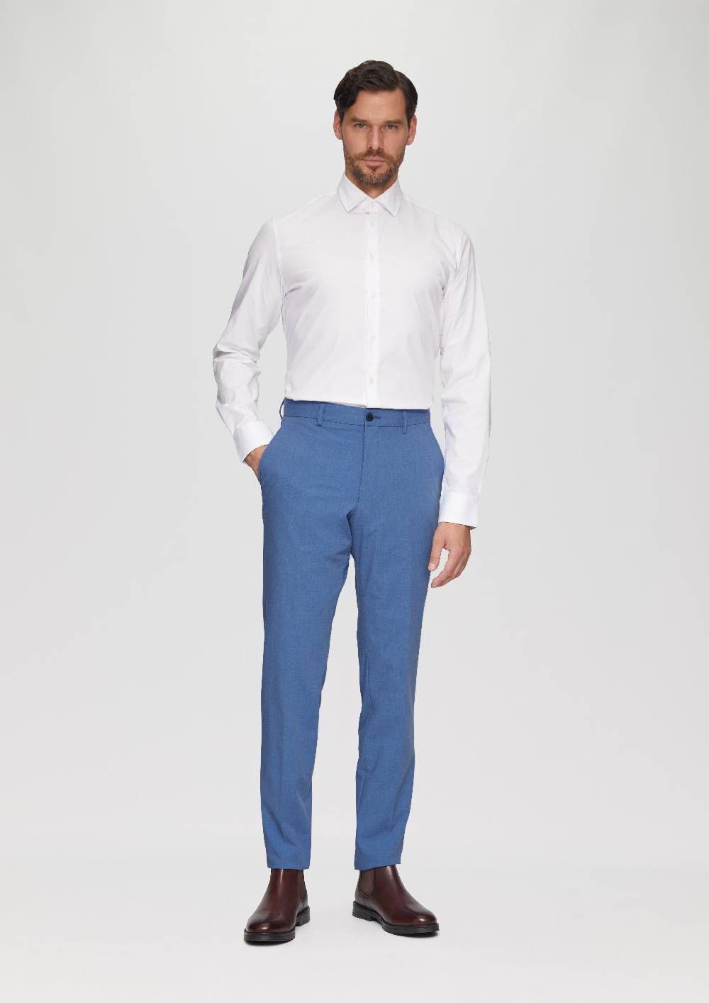 S.Oliver S.O PURE: Hochelastische Anzughose In Wolloptik