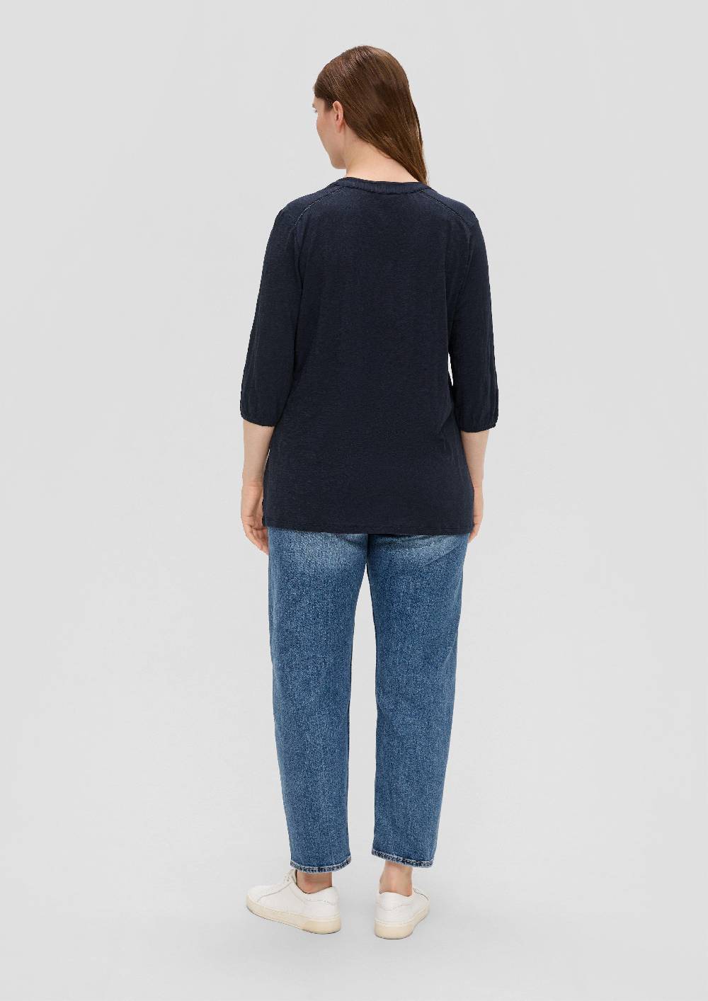 S.Oliver 3/4-Arm-Bluse Aus Viskosestretch