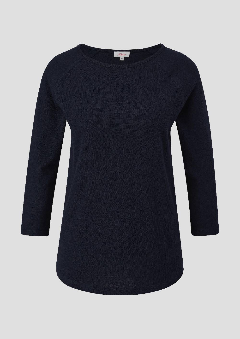 S.Oliver 3/4-Ärmel Shirt Mit Flammgarnstruktur