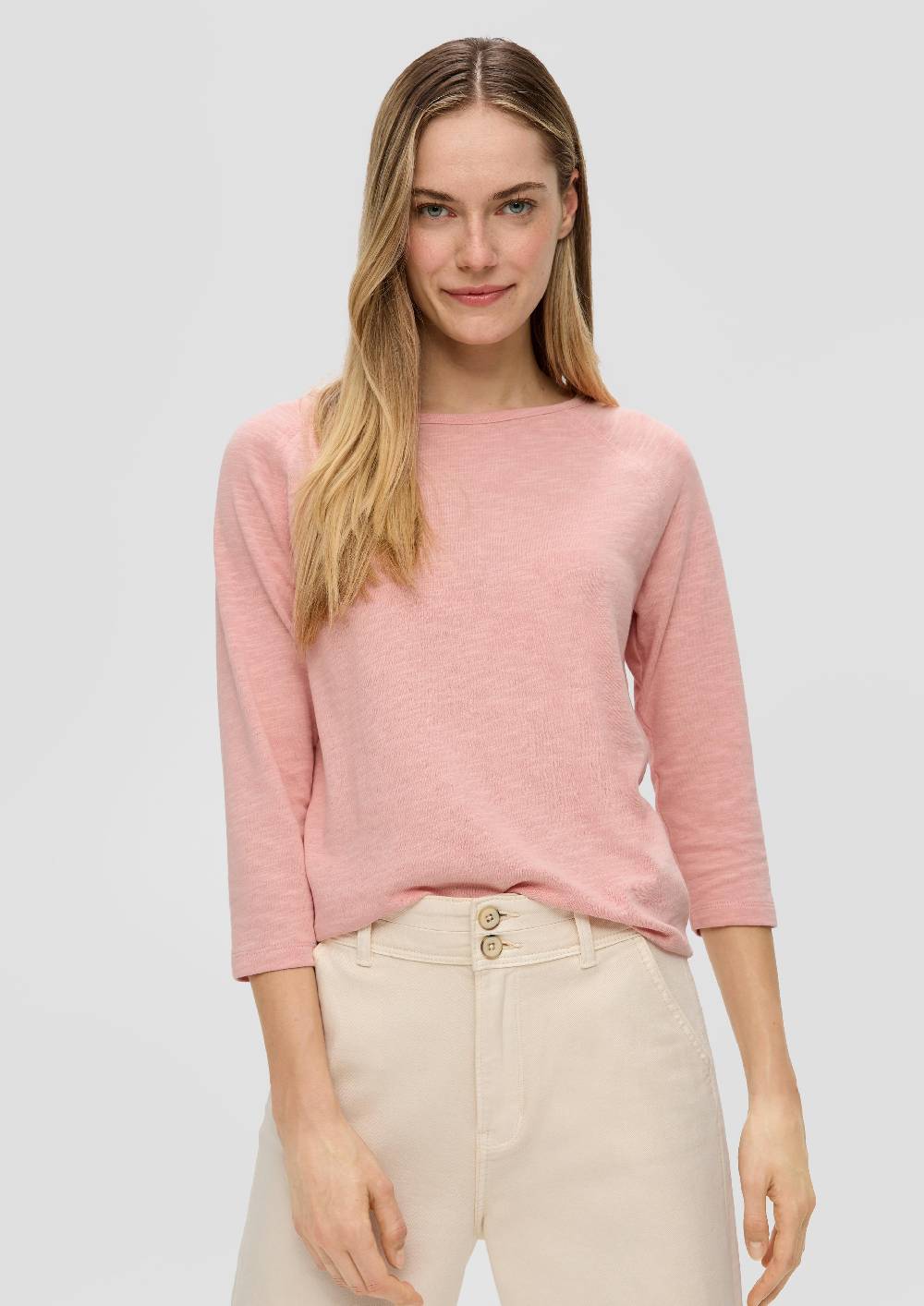 S.Oliver 3/4-Ärmel Shirt Mit Flammgarnstruktur