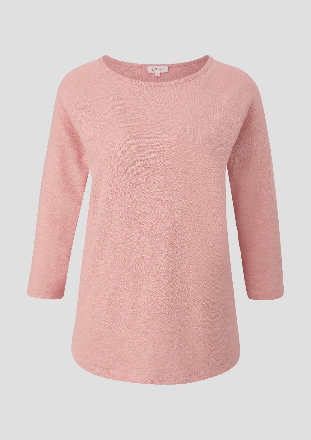 S.Oliver 3/4-Ärmel Shirt Mit Flammgarnstruktur