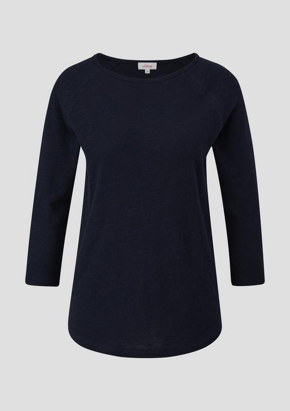 s.Oliver 3/4-Ärmel Shirt mit Flammgarnstruktur