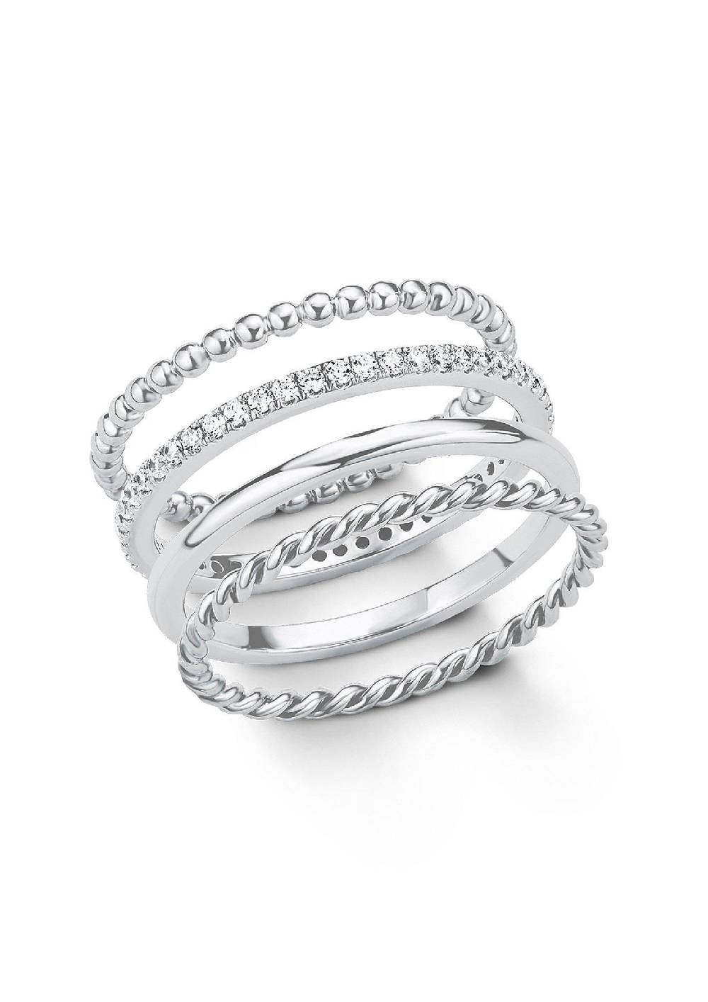 S.Oliver 4er Set Ringe Aus Sterling Silber