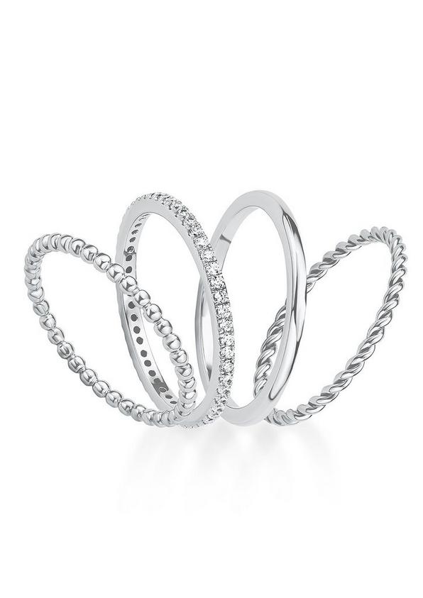 s.Oliver 4er Set Ringe aus Sterling Silber