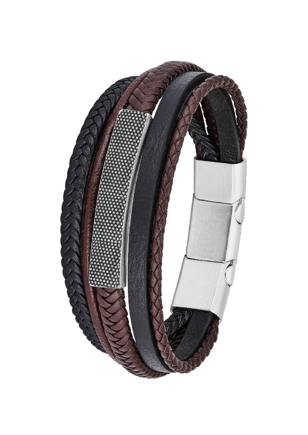 S.Oliver Armband Aus Leder Und Edelstahl