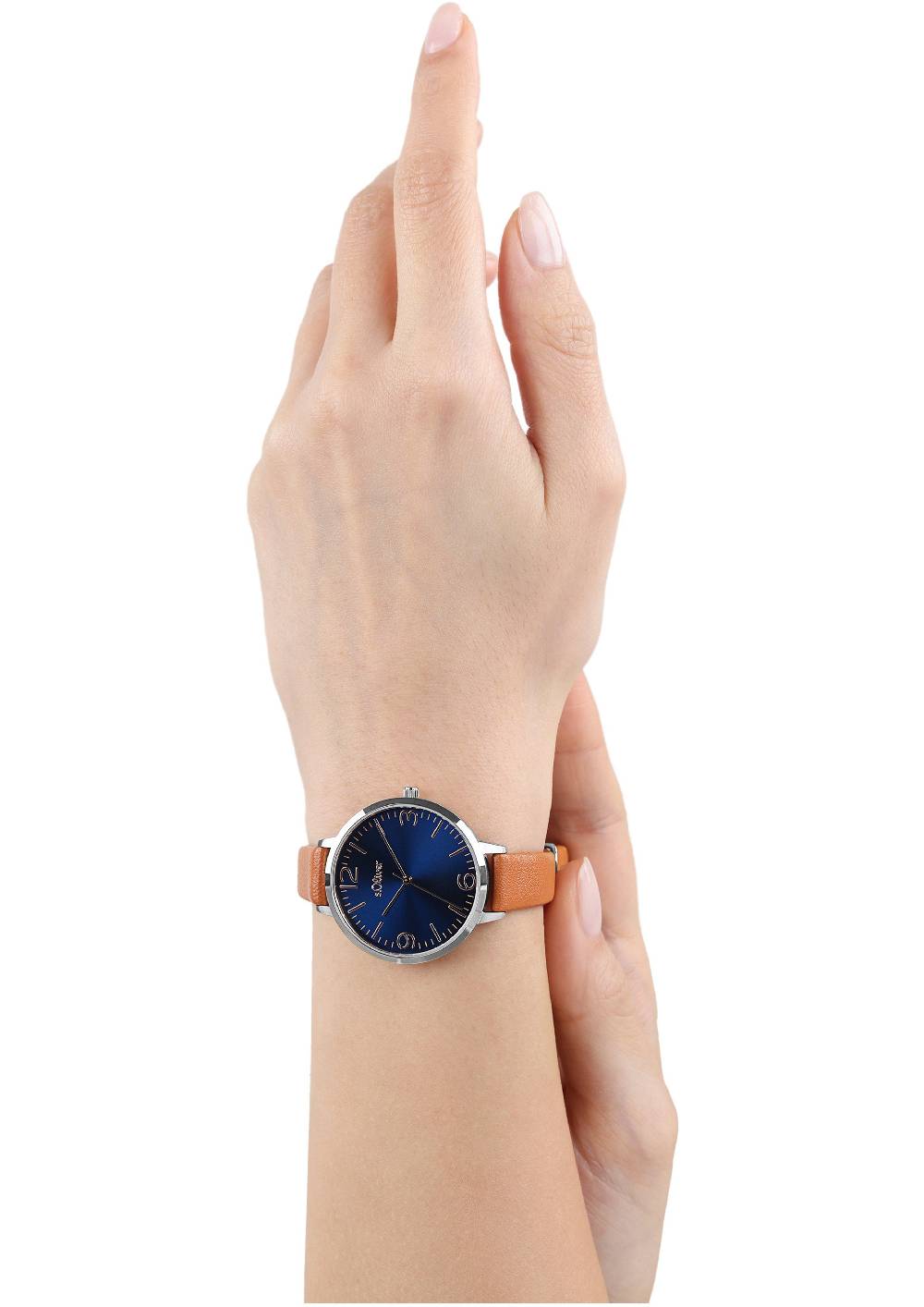 S.Oliver Armbanduhr Mit Elegantem Lederarmband