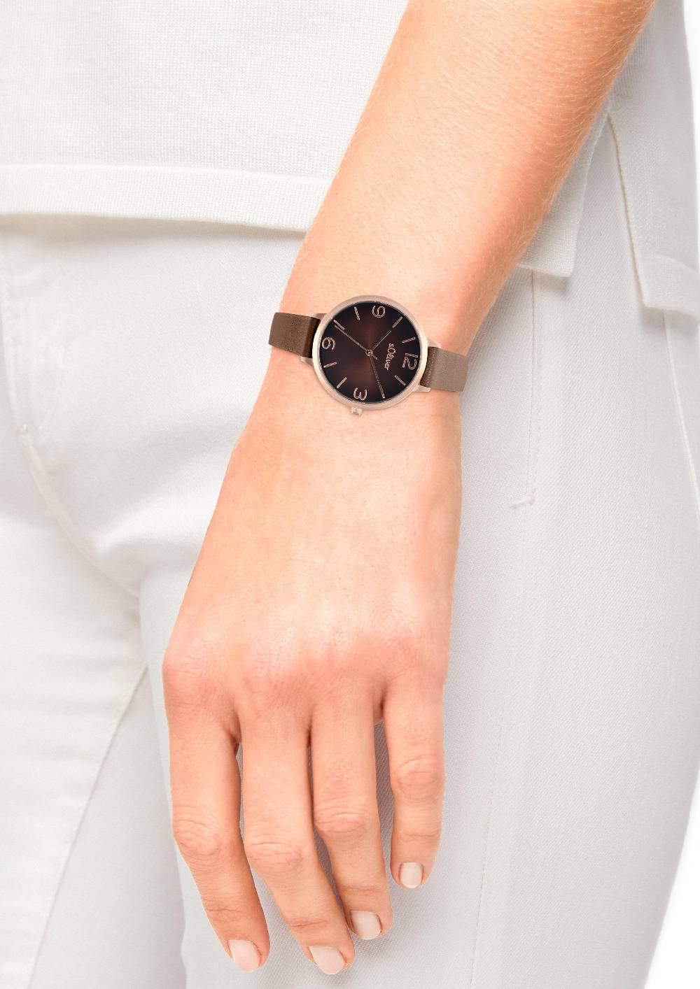 S.Oliver Armbanduhr Mit Lederband