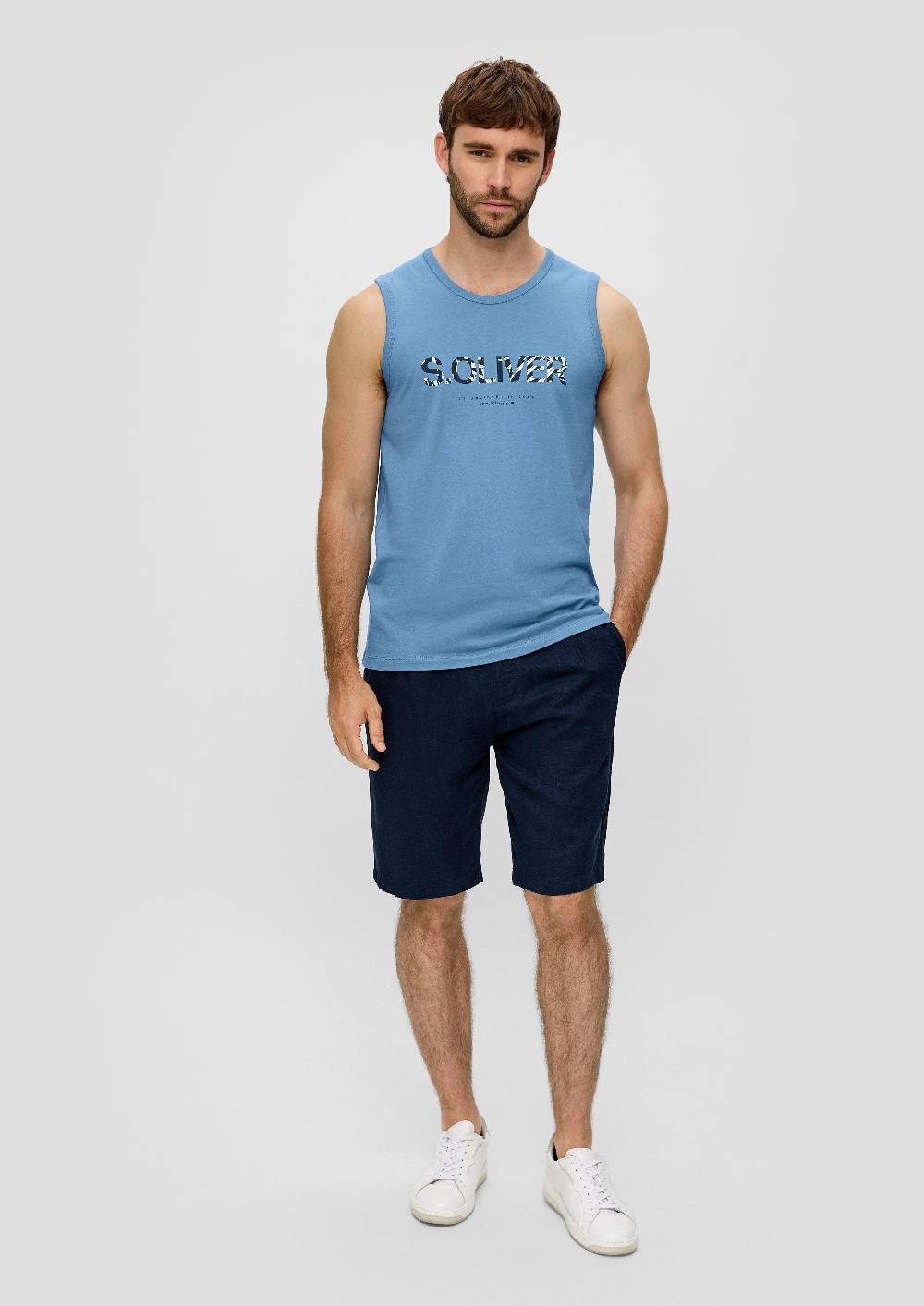 S.Oliver Ärmelloses Baumwoll-Shirt Mit Frontprint