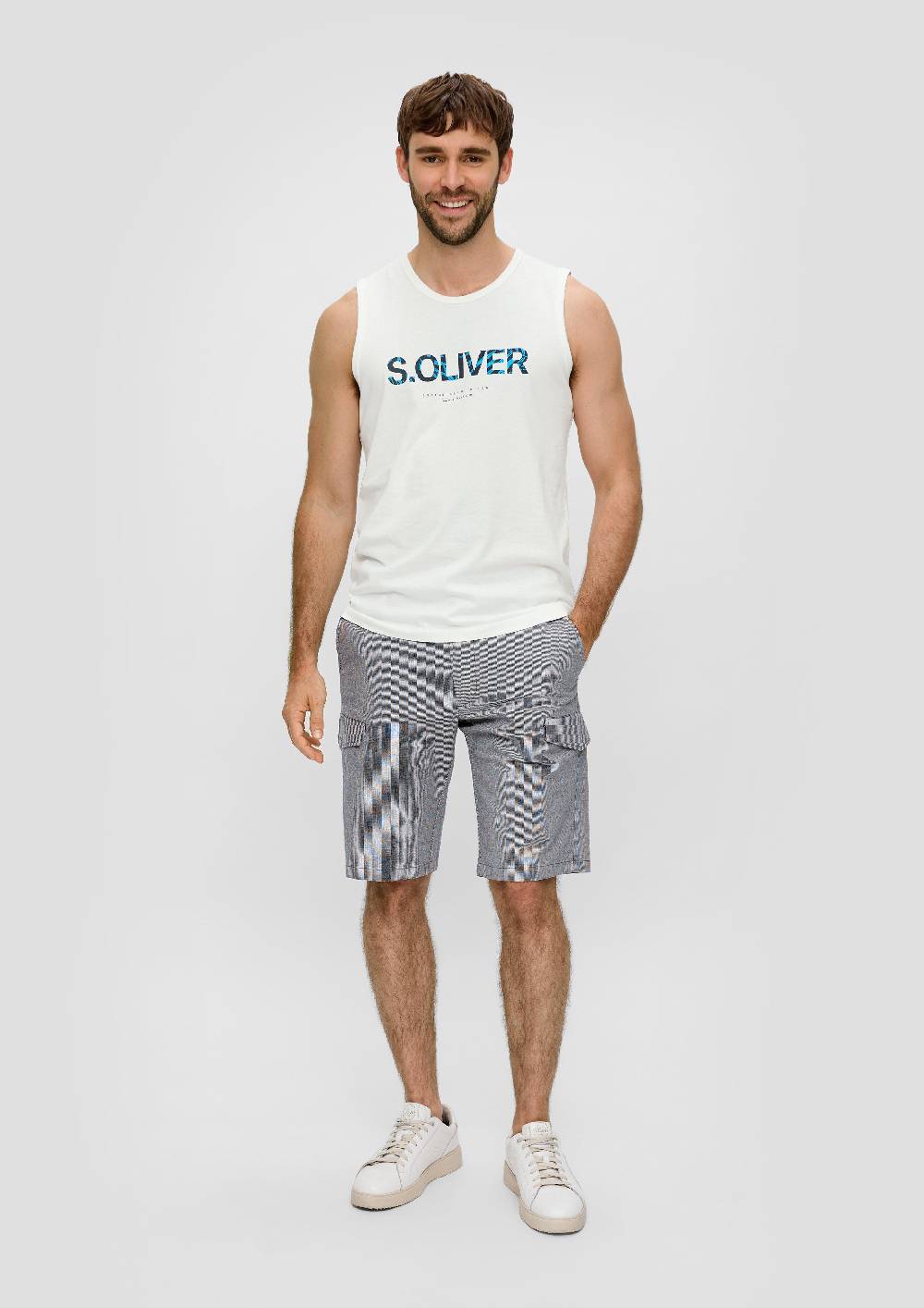 S.Oliver Ärmelloses Baumwoll-Shirt Mit Frontprint