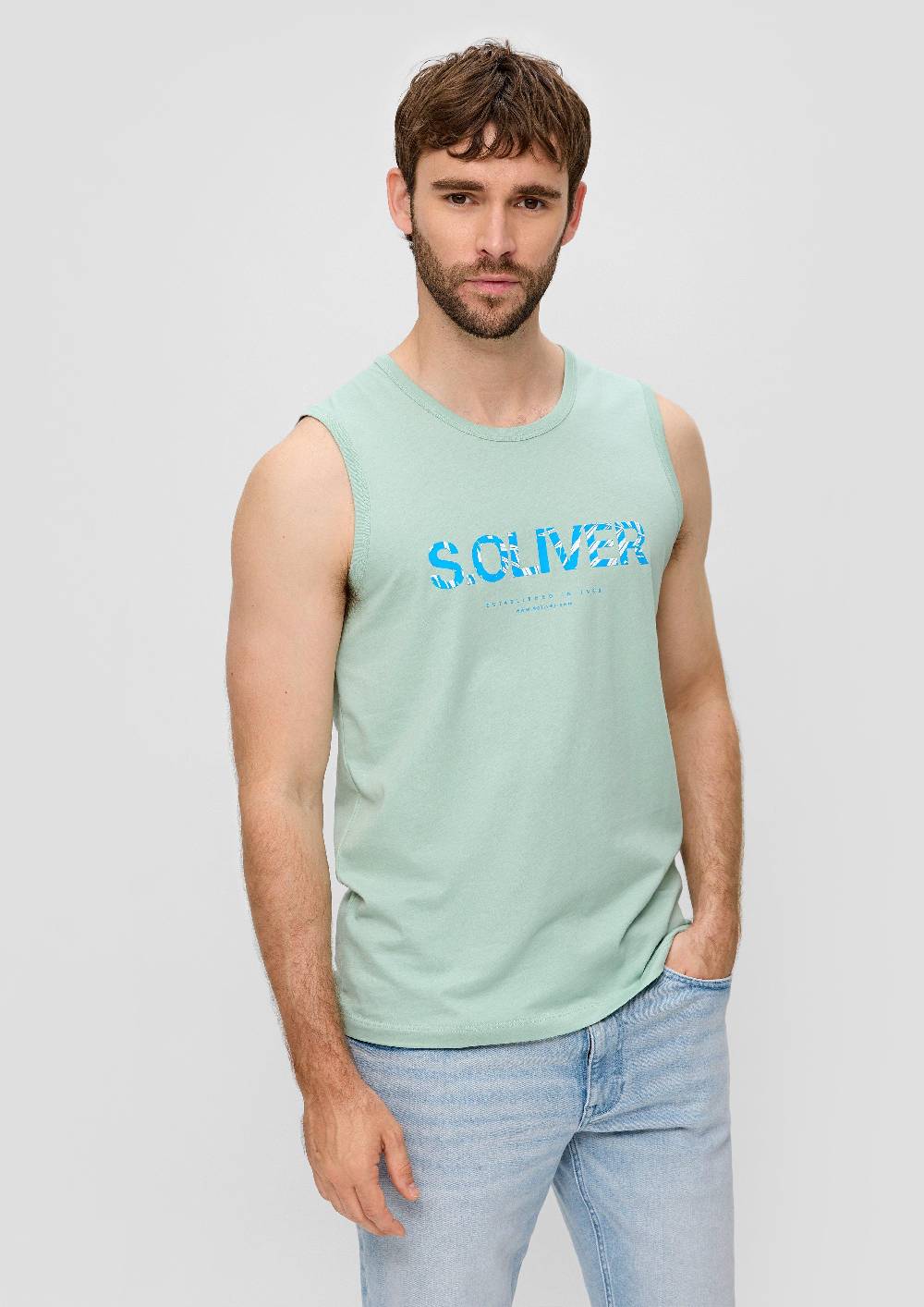 S.Oliver Ärmelloses Baumwoll-Shirt Mit Frontprint