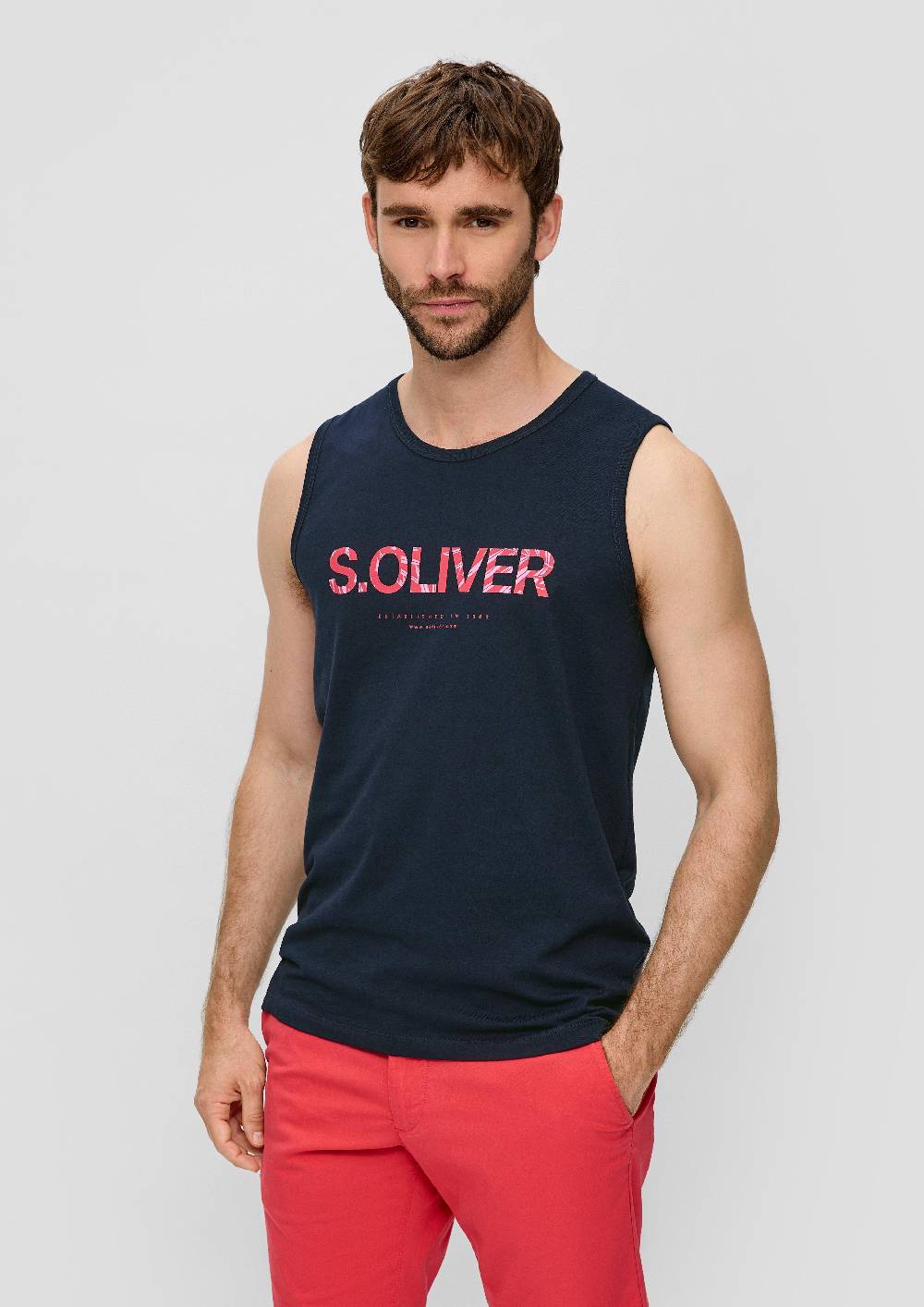 S.Oliver Ärmelloses Baumwoll-Shirt Mit Frontprint