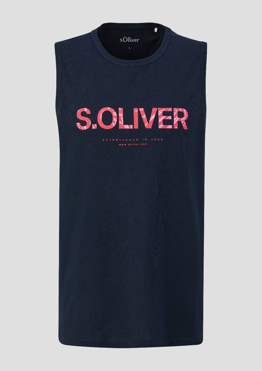 S.Oliver Ärmelloses Baumwoll-Shirt Mit Frontprint