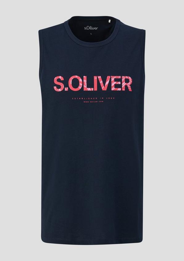 s.Oliver Ärmelloses Baumwoll-Shirt mit Frontprint