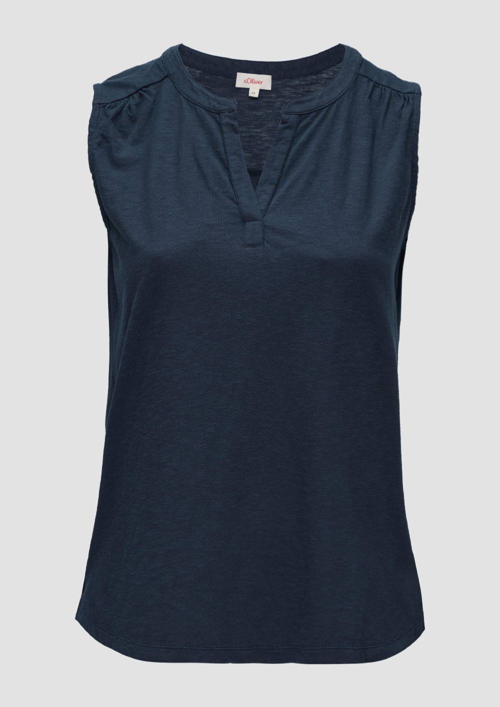 S.Oliver Ärmelloses Jersey-Shirt Mit Raffung