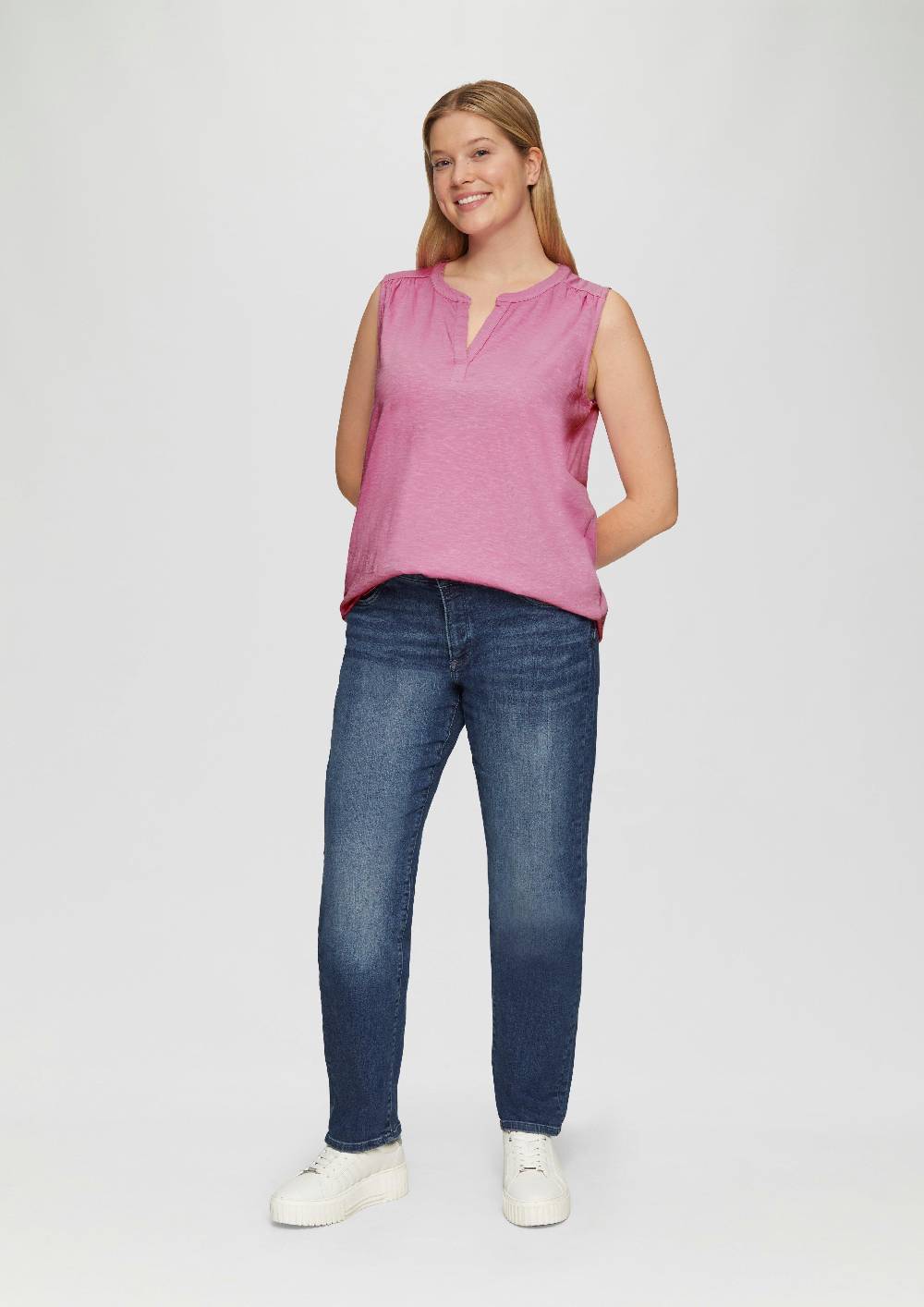 S.Oliver Ärmelloses Jersey-Shirt Mit Raffung