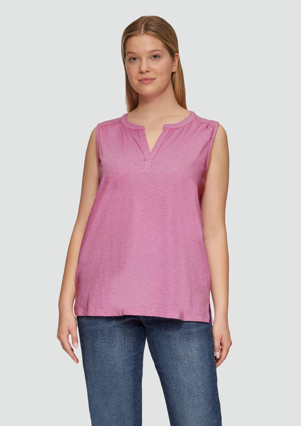 S.Oliver Ärmelloses Jersey-Shirt Mit Raffung