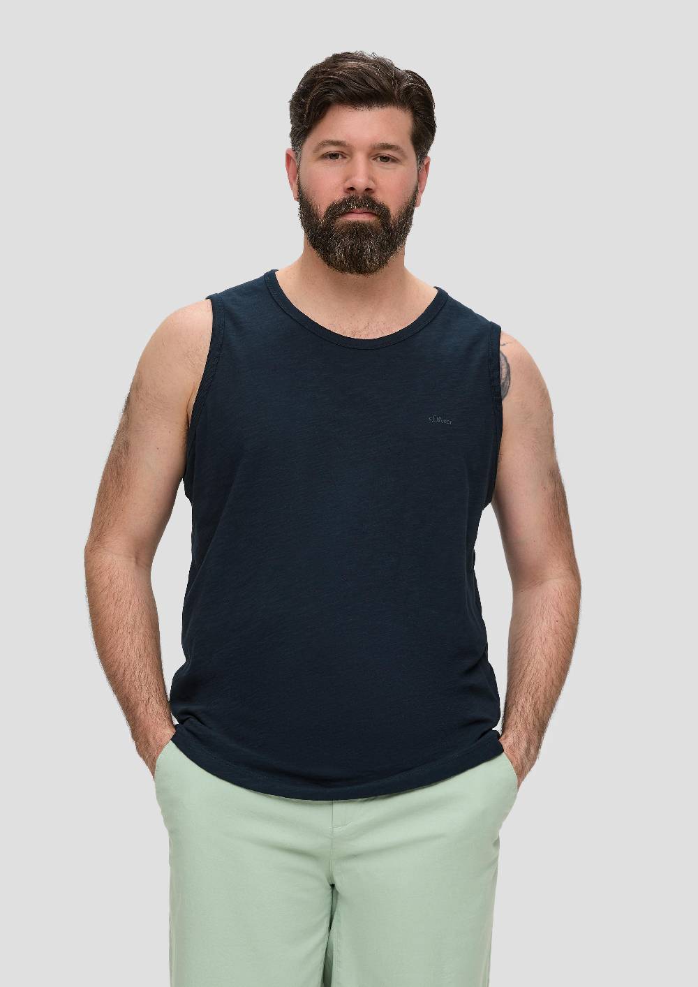 S.Oliver Ärmelloses Shirt Mit Flammgarnstruktur