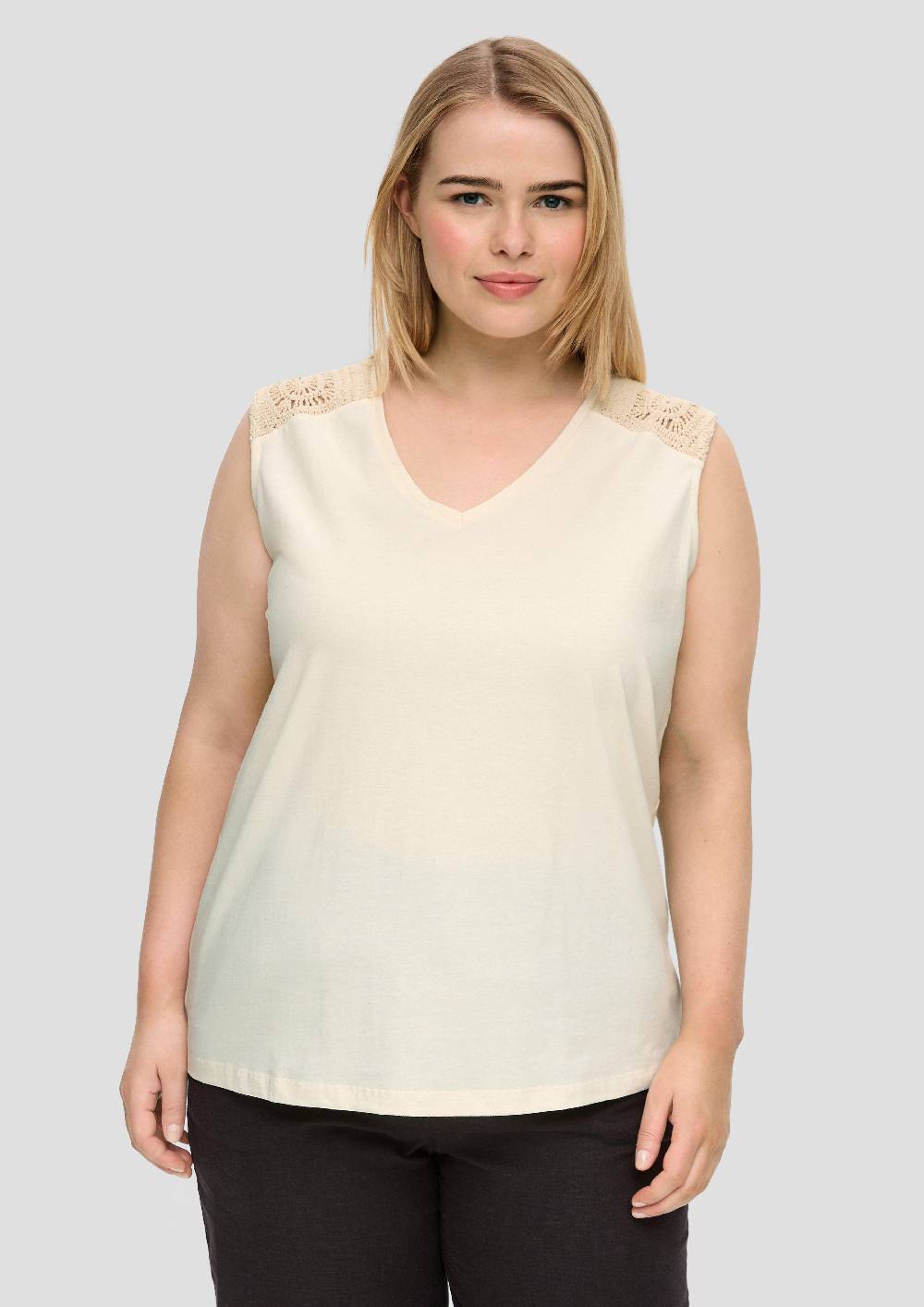 S.Oliver Ärmelloses Shirt Mit Häkeleinsatz