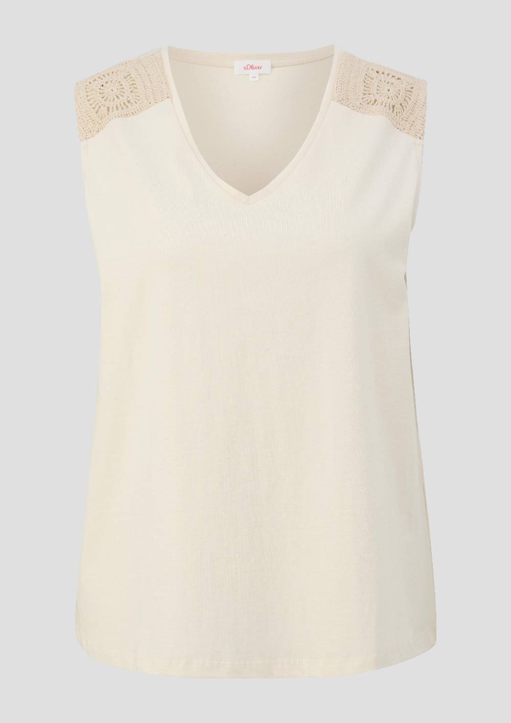 S.Oliver Ärmelloses Shirt Mit Häkeleinsatz