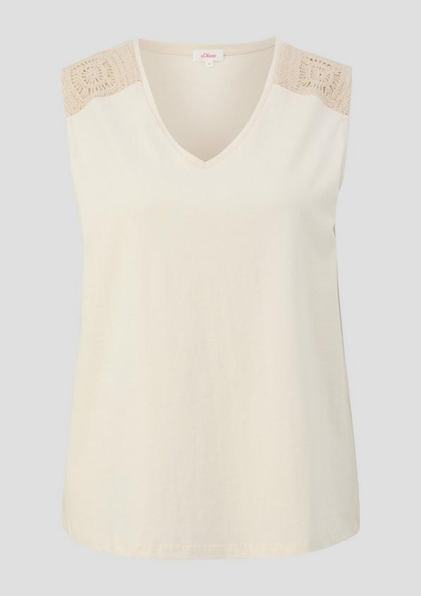S.Oliver Ärmelloses Shirt Mit Häkeleinsatz