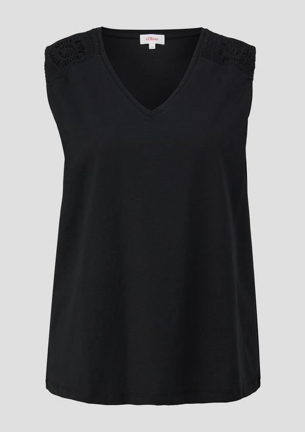 S.Oliver Ärmelloses Shirt Mit Häkeleinsatz