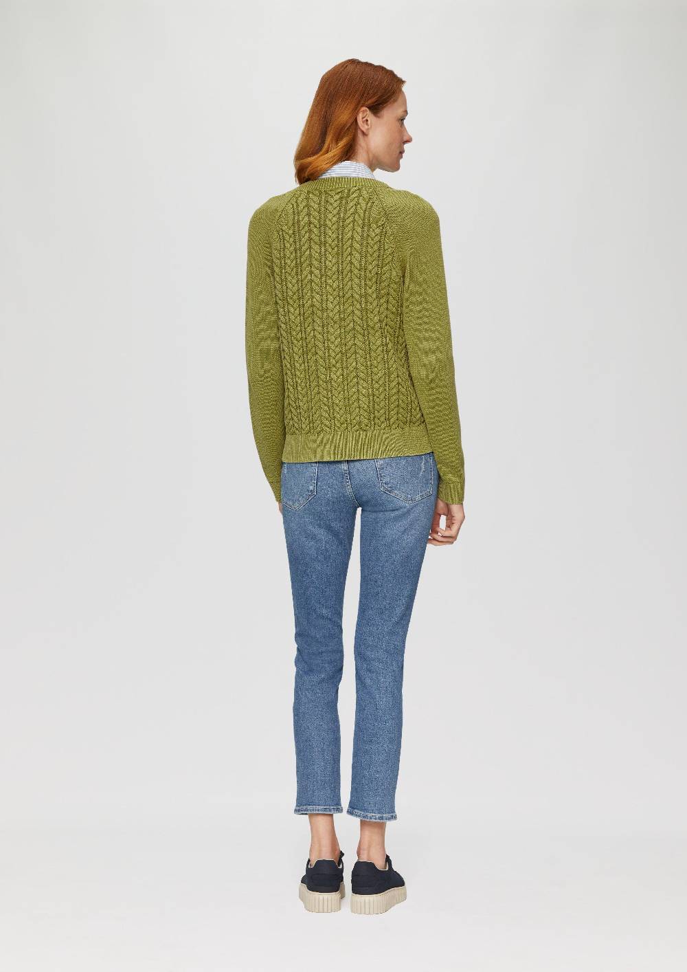 S.Oliver Baumwollcardigan Mit Zopfmuster