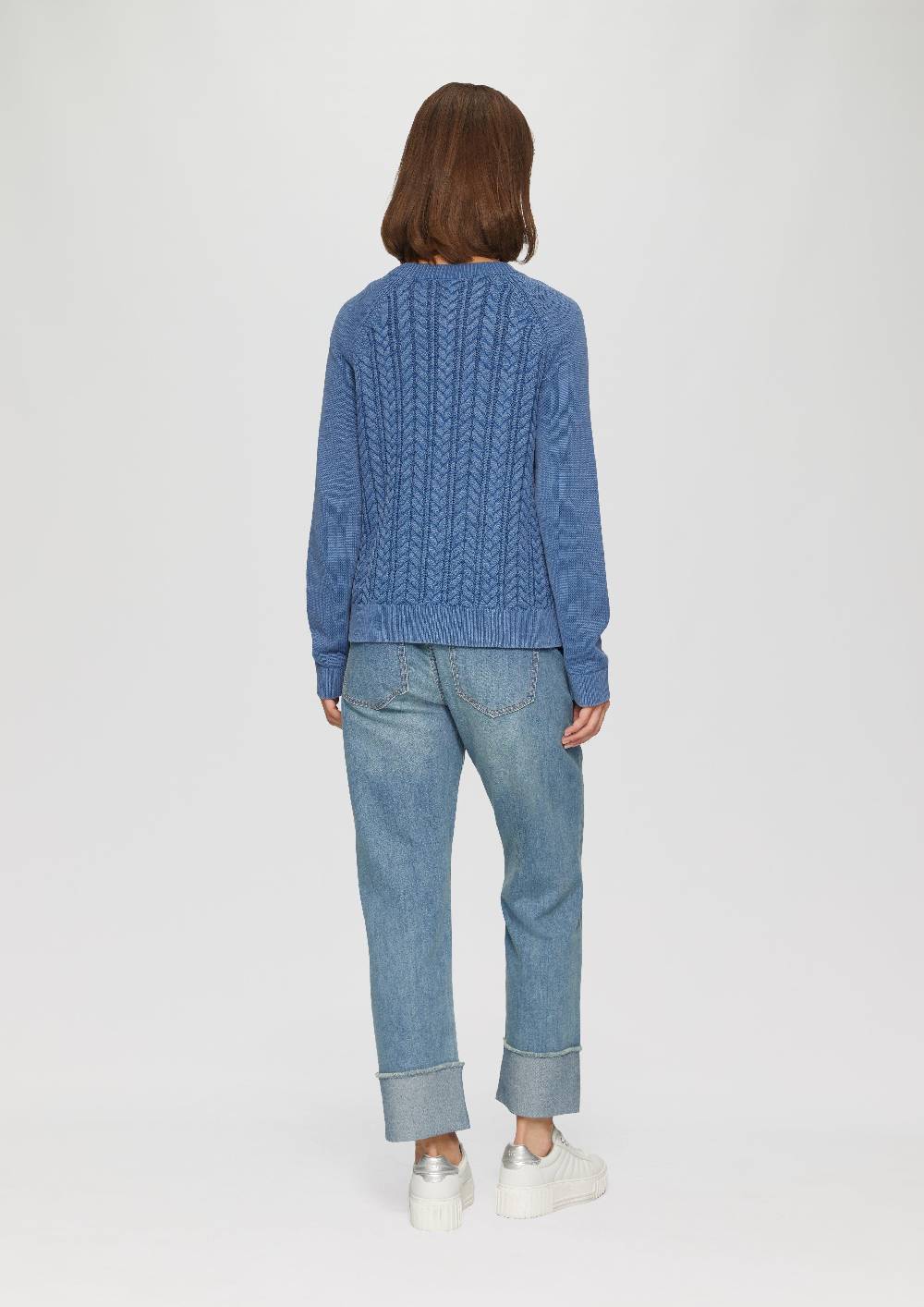 S.Oliver Baumwollcardigan Mit Zopfmuster