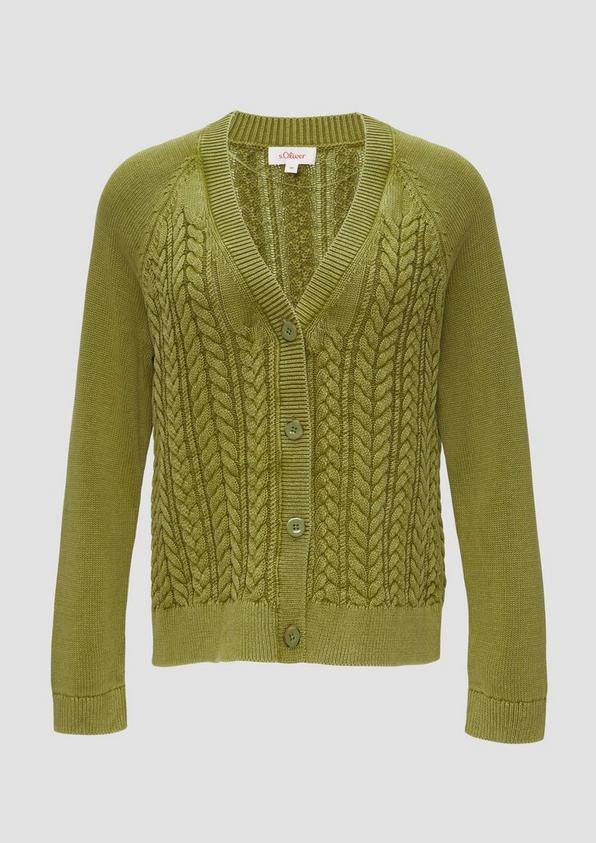 s.Oliver Baumwollcardigan mit Zopfmuster