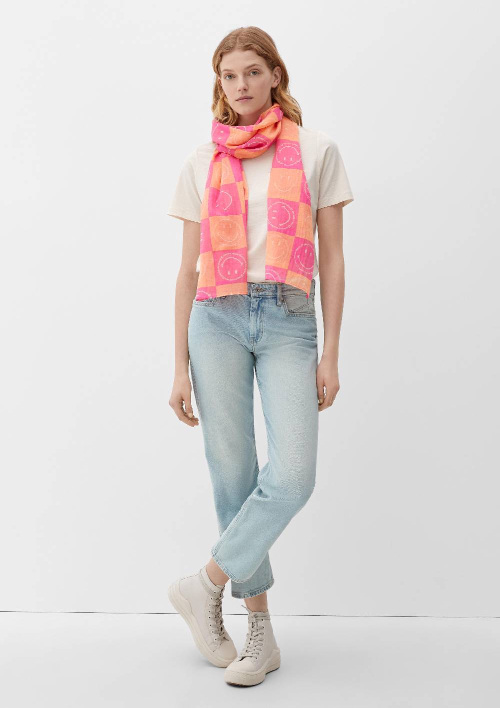 S.Oliver Baumwollschal Mit Smiley®-Allovermuster