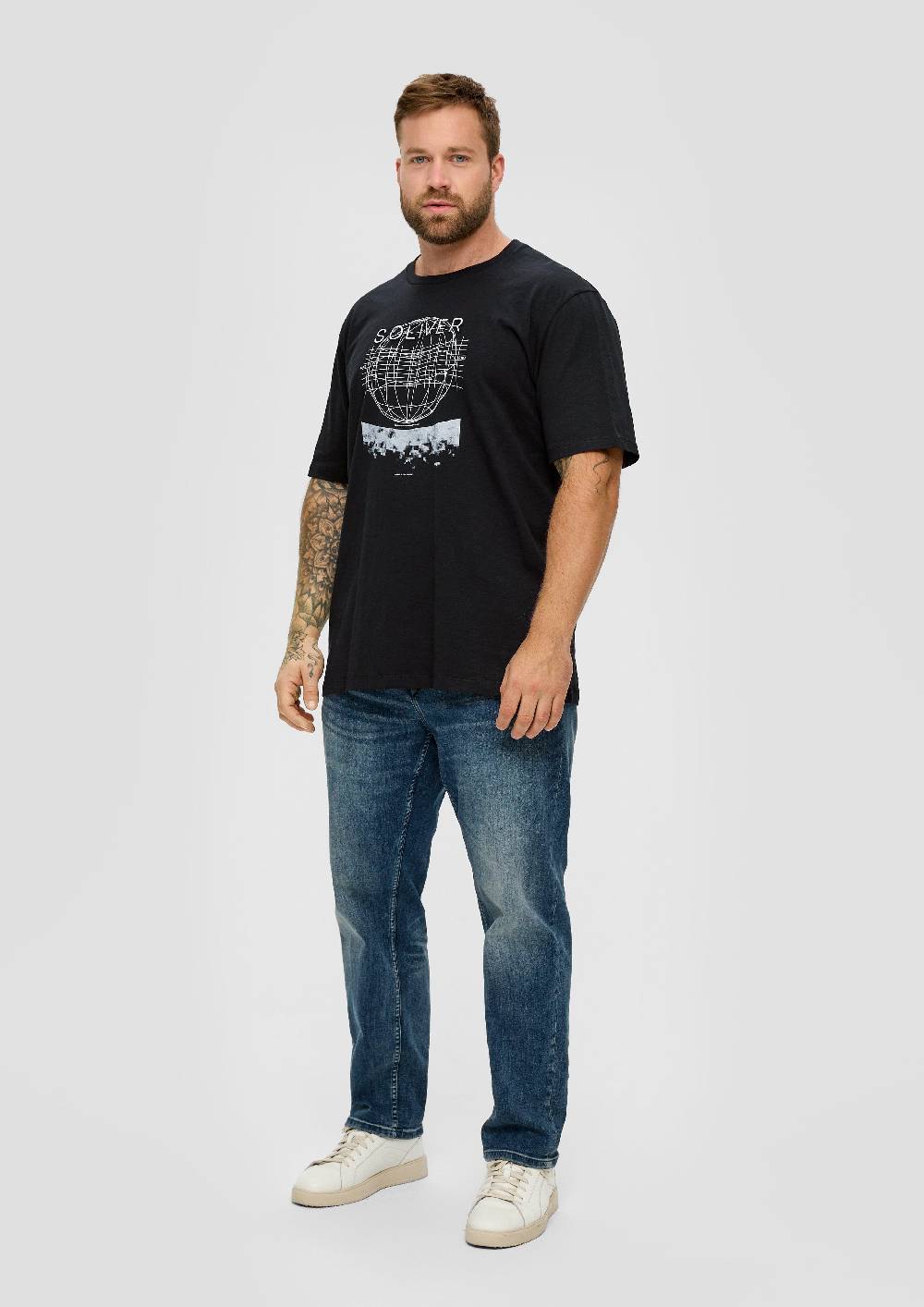 S.Oliver Baumwollshirt Mit Flammgarnstruktur