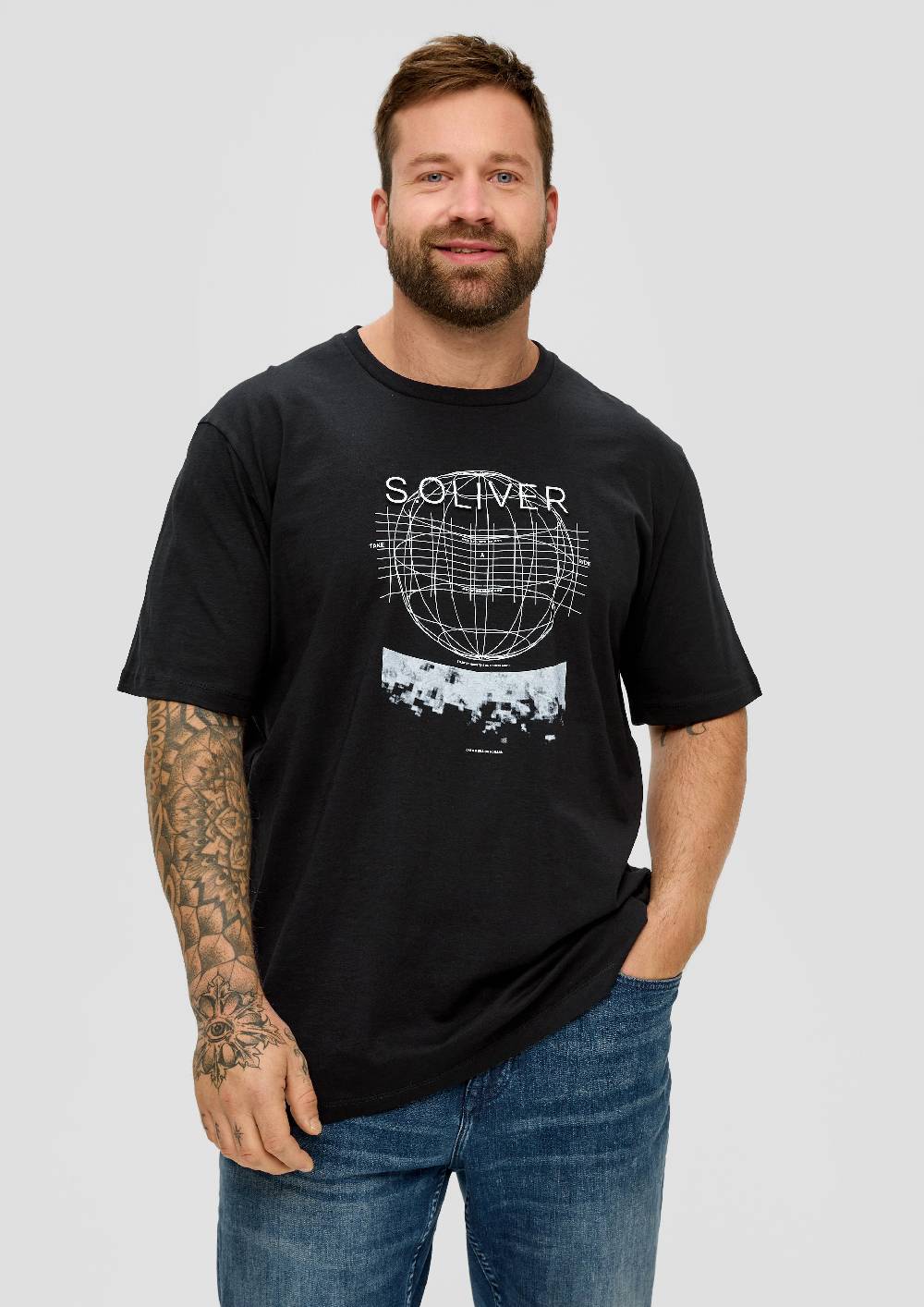 S.Oliver Baumwollshirt Mit Flammgarnstruktur