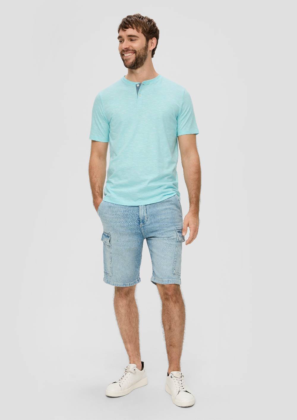 S.Oliver Baumwollshirt Mit Henleyausschnitt