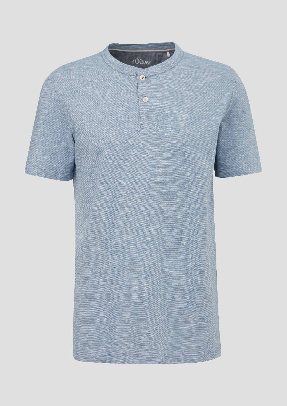 S.Oliver Baumwollshirt Mit Henleyausschnitt