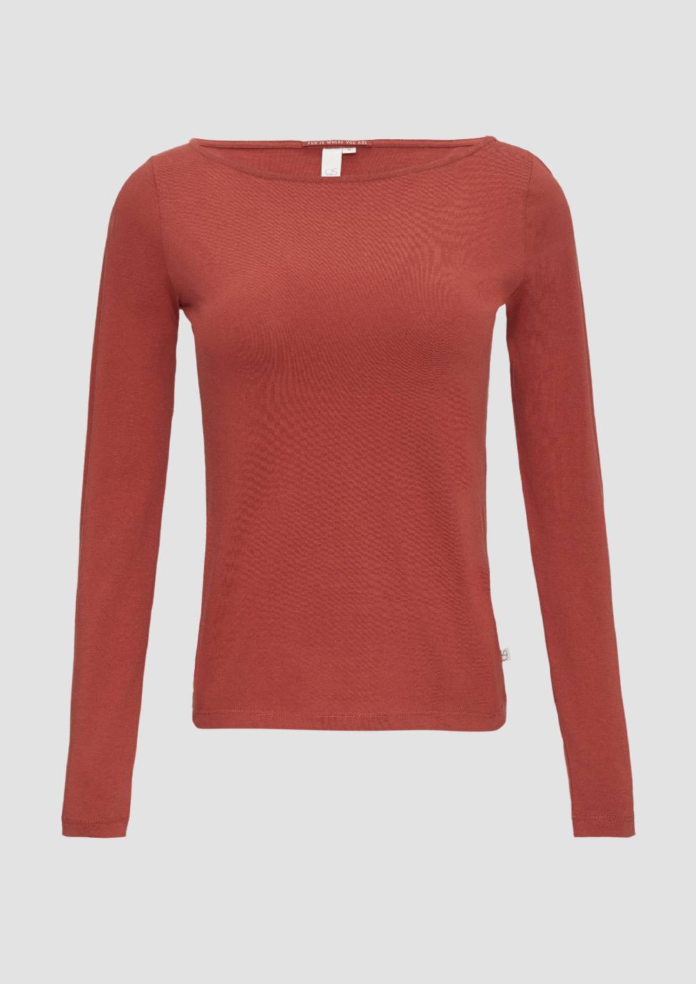 S.Oliver Baumwollshirt Mit U-Boot-Ausschnitt