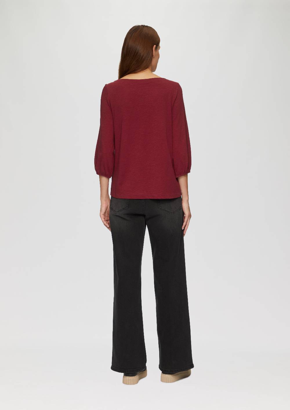 S.Oliver Baumwollshirt Mit U-Boot-Ausschnitt