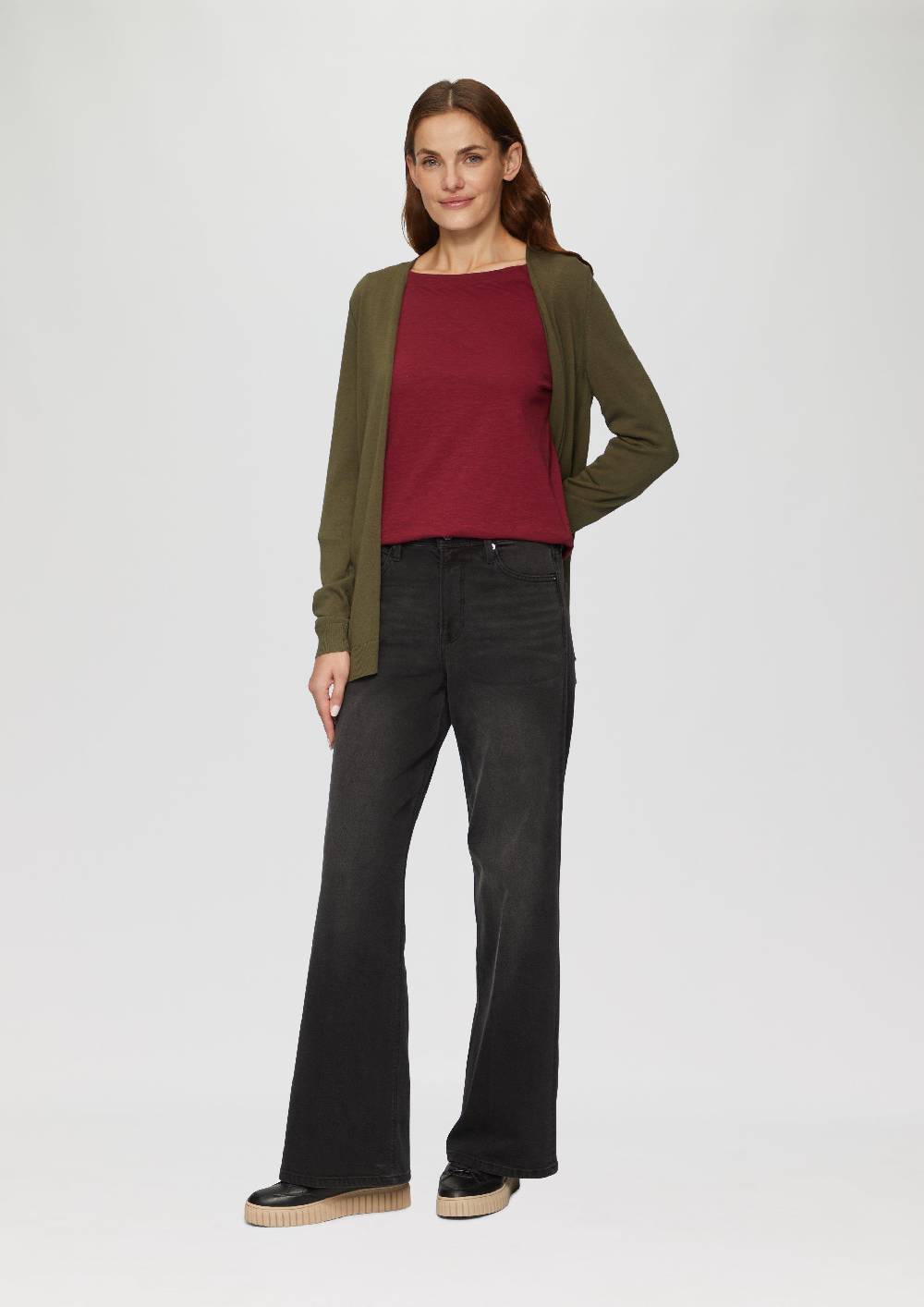 S.Oliver Baumwollshirt Mit U-Boot-Ausschnitt