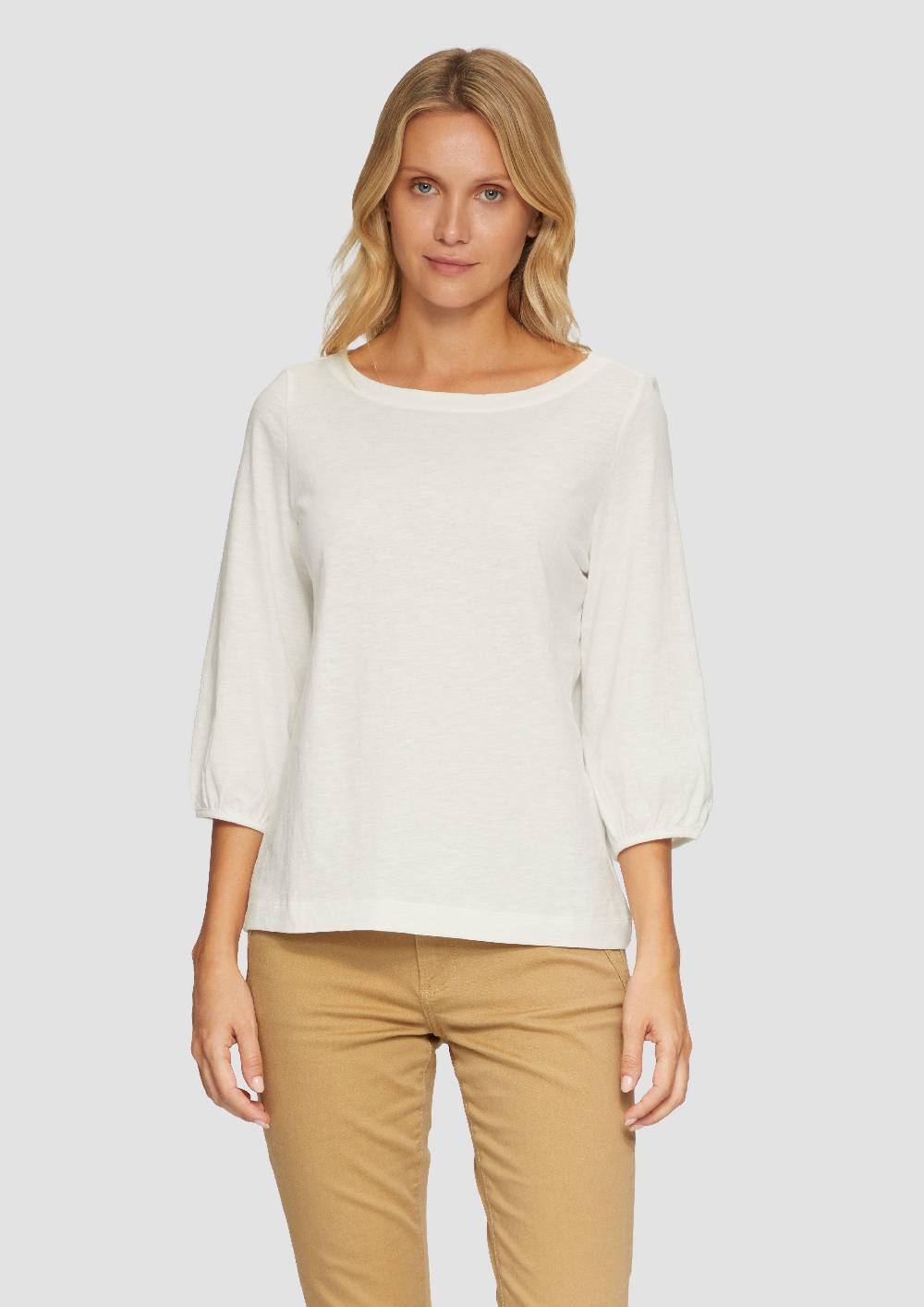 S.Oliver Baumwollshirt Mit U-Boot-Ausschnitt