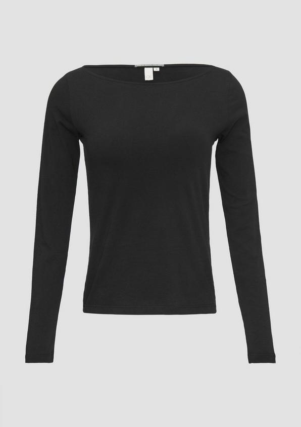 S.Oliver Baumwollshirt Mit U-Boot-Ausschnitt