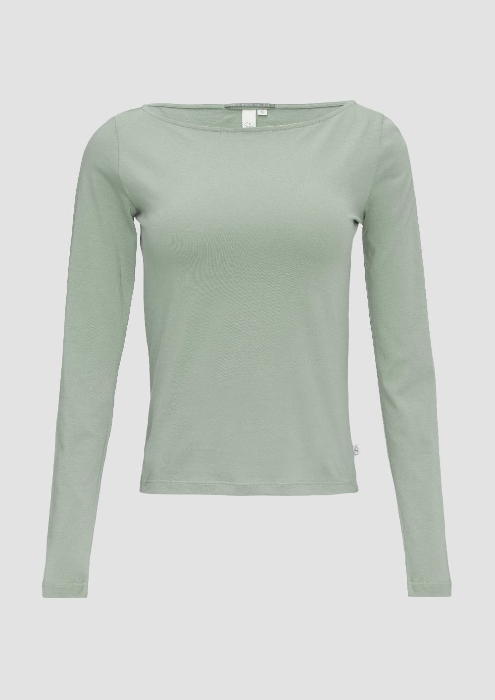 S.Oliver Baumwollshirt Mit U-Boot-Ausschnitt