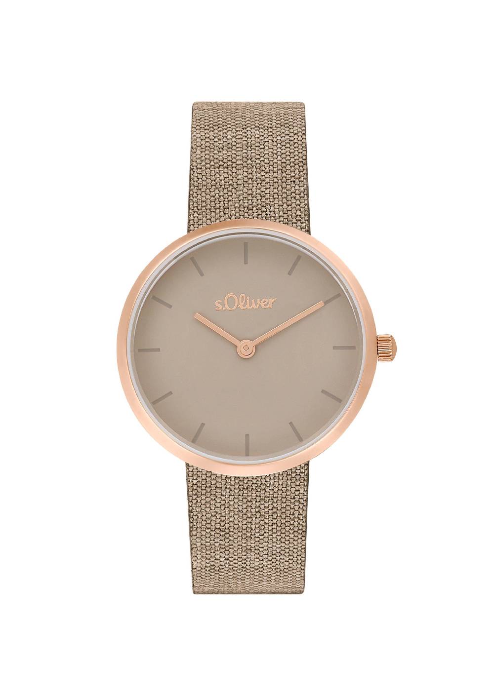 S.Oliver Beige Armbanduhr Mit Textilband