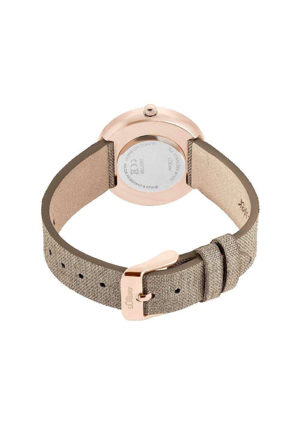 S.Oliver Beige Armbanduhr Mit Textilband