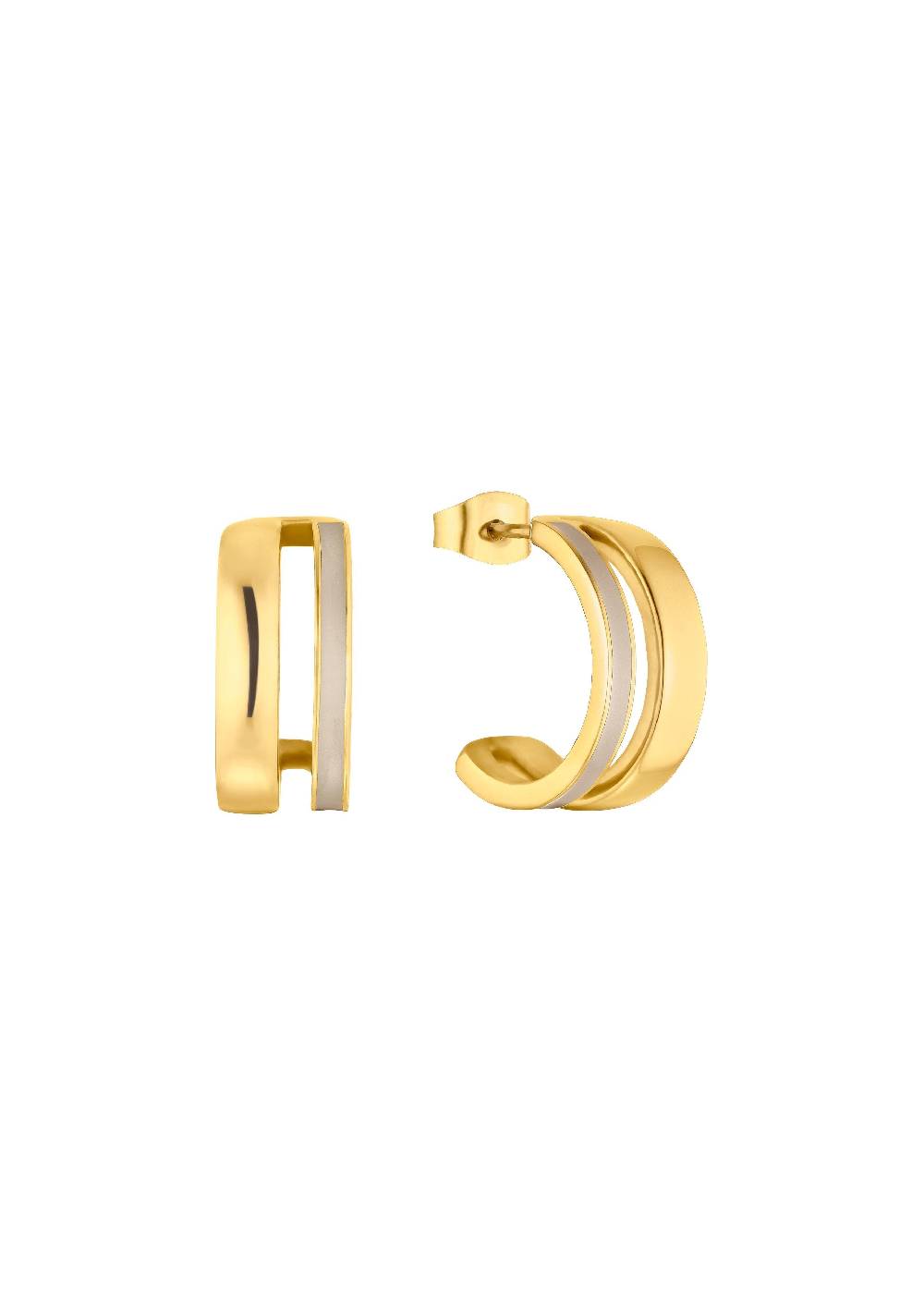 S.Oliver Bicolor-Creolen Im Zweireihigem Design