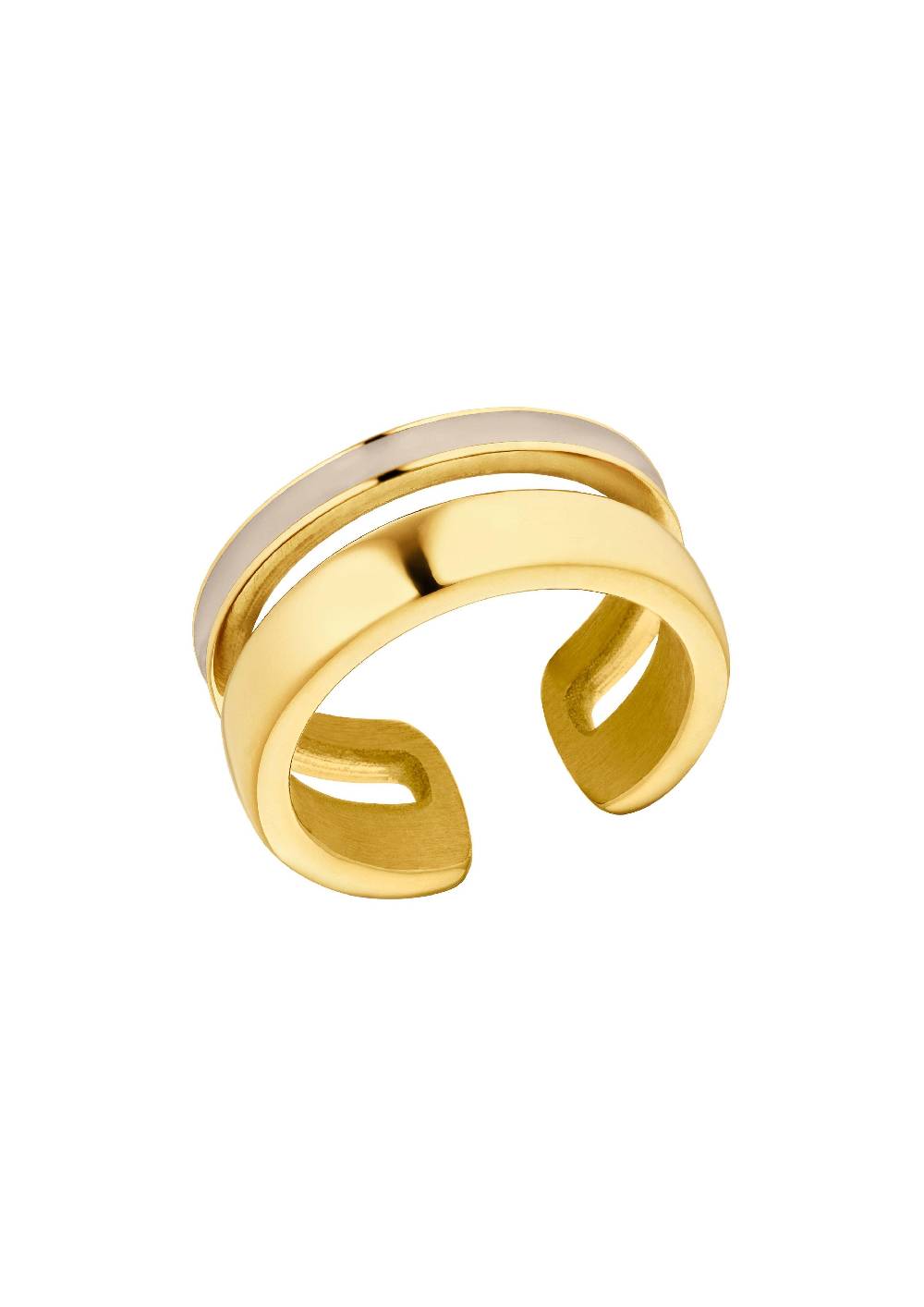 S.Oliver Bicolor-Ring Im Zweireihigem Design