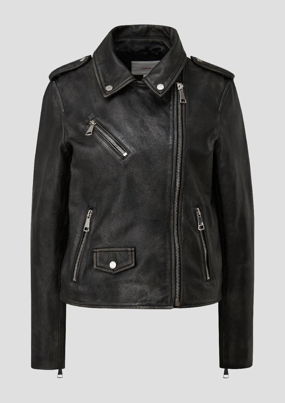 S.Oliver Bikerjacke Aus Echtleder