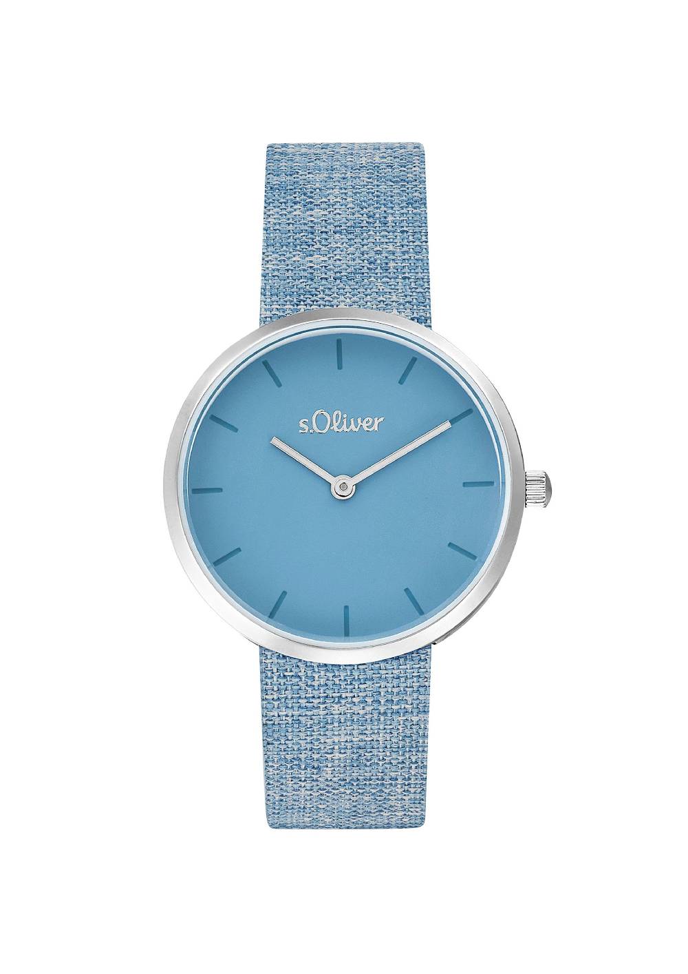 S.Oliver Blaue Armbanduhr Mit Textilband
