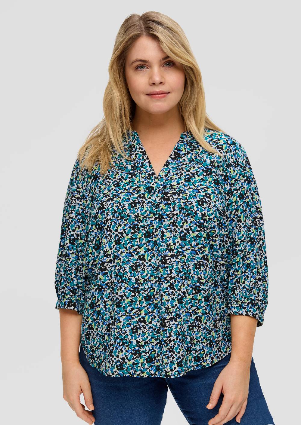 S.Oliver Bluse Aus Viskose Mit 3/4-Ärmeln