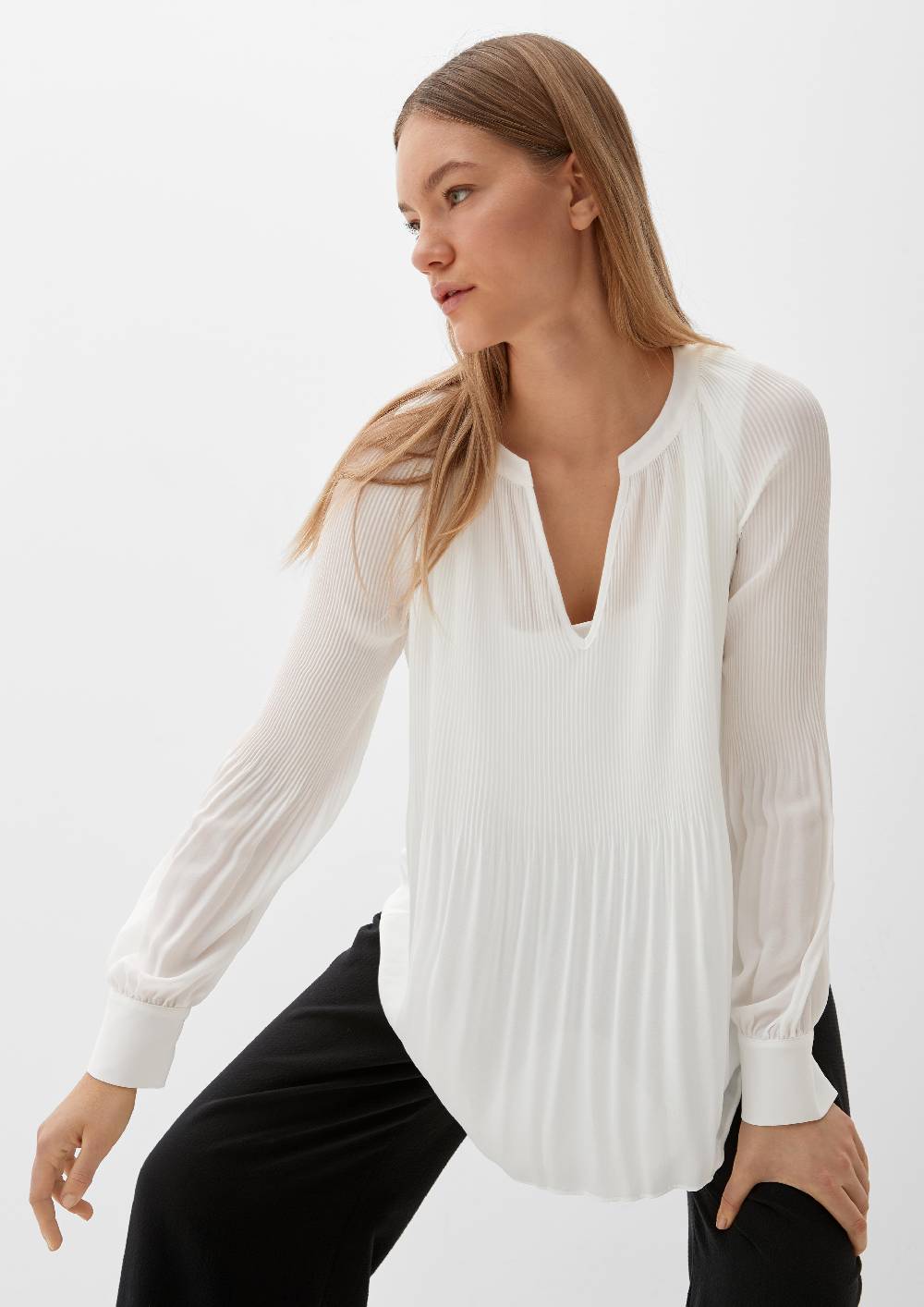 S.Oliver Bluse Mit Plissée-Struktur